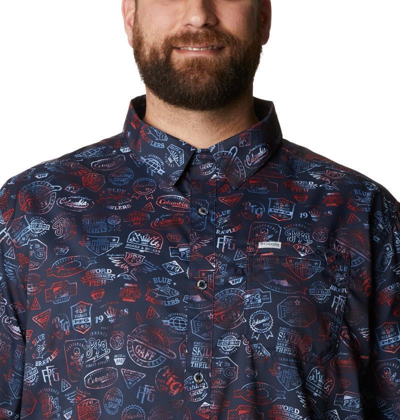 Super Slack Tide Camp Shirt - Big - Mens - Collegiate Navy Tye Dye Print 4