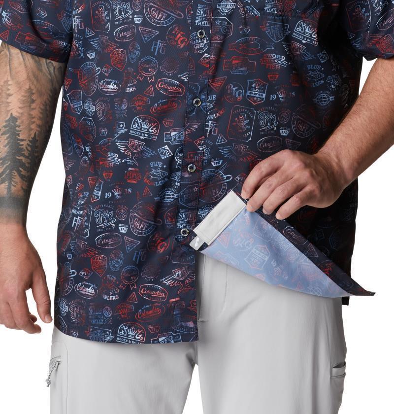 Super Slack Tide Camp Shirt - Big - Mens - Collegiate Navy Tye Dye Print 6