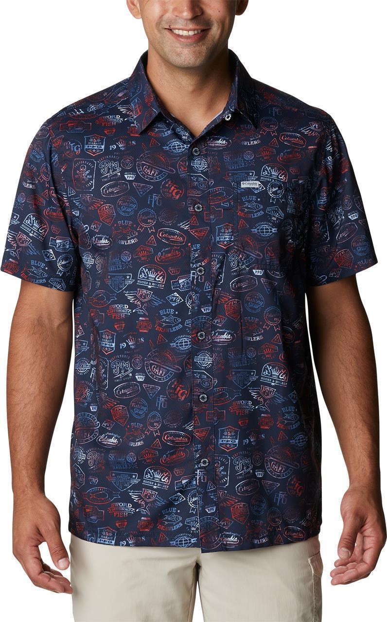 Super Slack Tide Camp Shirt - Tall - Mens - Collegiate Navy Tye Dye Print 1