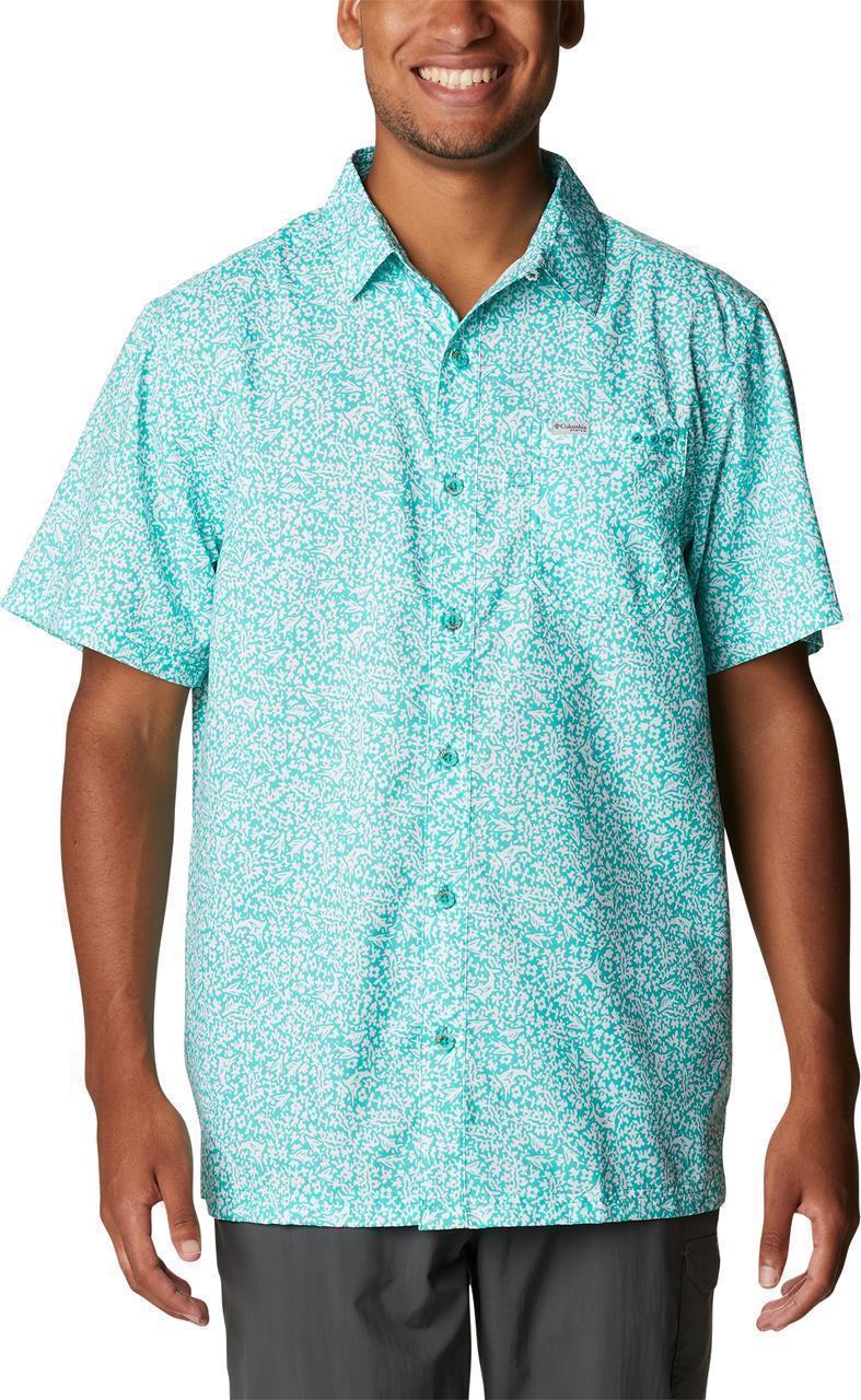 Super Slack Tide Camp Shirt - Tall - Mens - Electric Turquoise Deepsea Medley 1