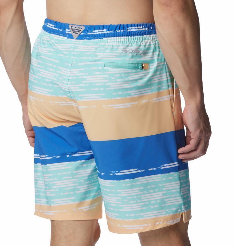Super Slack Tide Hybrid Water Shorts, 9" Inseam - Mens - Vivid Blue Ikat Rainbow 5