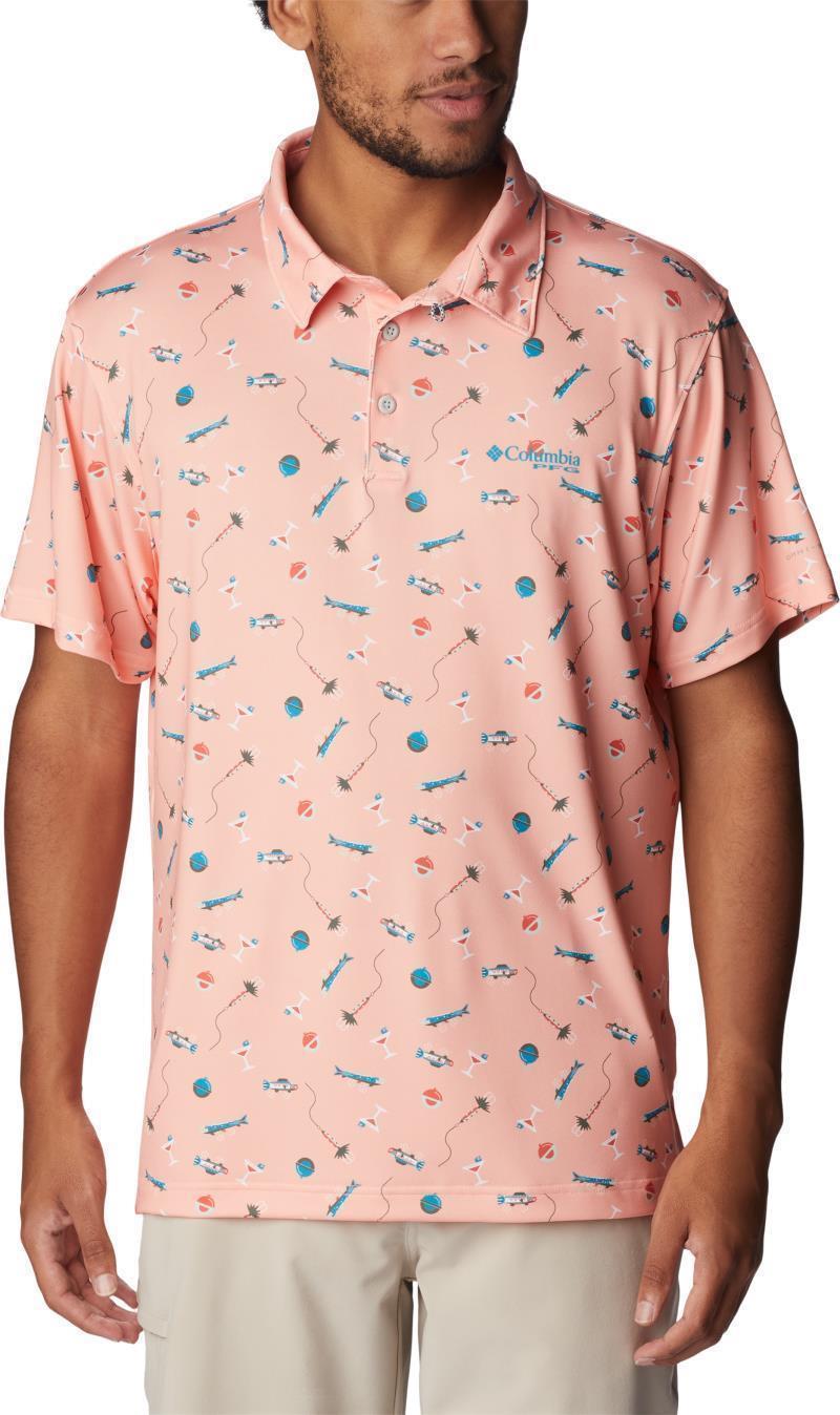 Super Slack Tide Stretch Polo - Mens - Light Coral Boozy Bobbers 1
