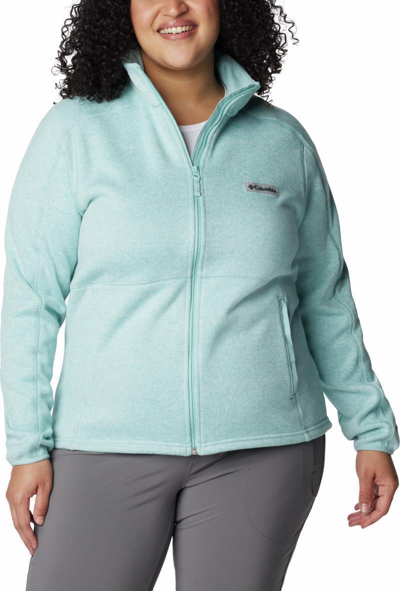 Sweater Weather Full Zip - Plus - Womens - Aqua Haze Heather 1