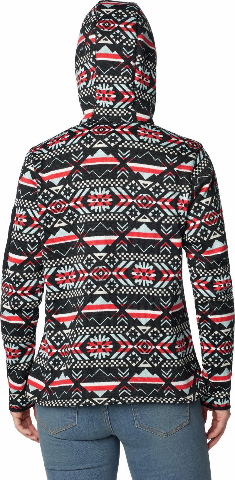 Sweater Weather Hooded Pullover - Womens - red lily checkered peaks 1