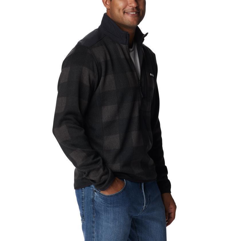 Sweater Weather II Printed Half Zip - Mens - Black Buffalo Check Print 3