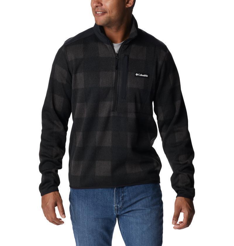 Sweater Weather II Printed Half Zip - Mens - Black Buffalo Check Print 1