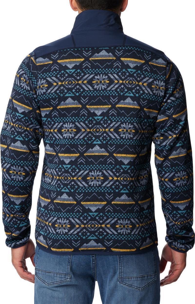 Sweater Weather II Printed Half Zip - Mens - Collegiate Navy Checkered Peaks Print 2
