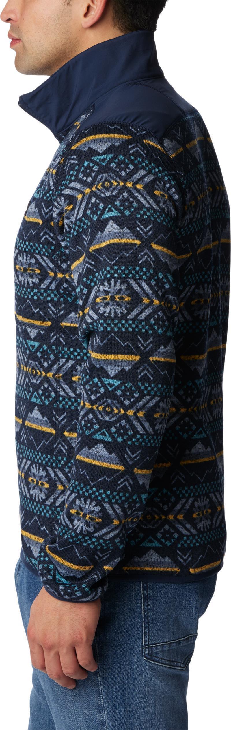 Sweater Weather II Printed Half Zip - Mens - Collegiate Navy Checkered Peaks Print 4