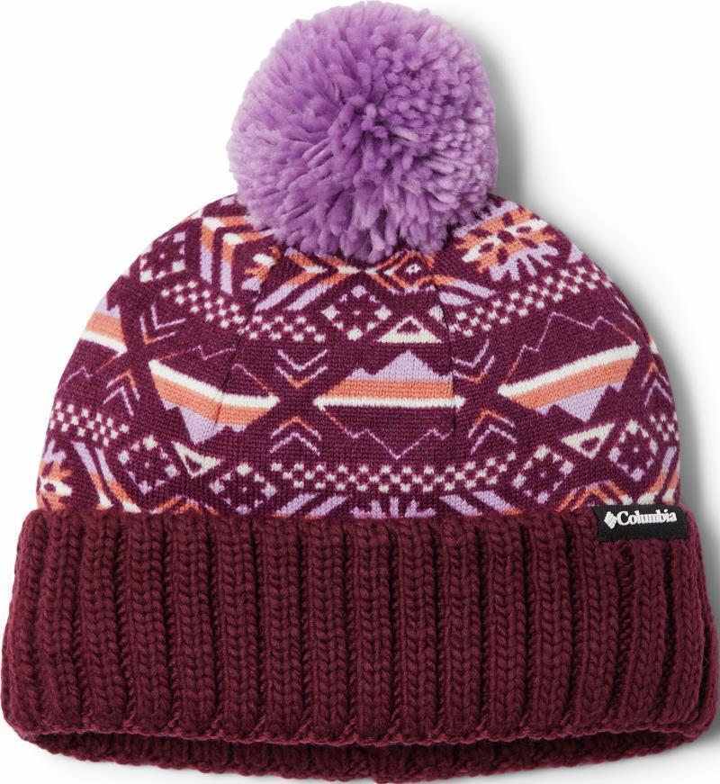 Sweater Weather Pom Beanie - Marionberry Checkered Peaks 1