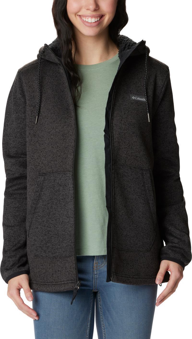 Sweater Weather Sherpa Full Zip - Womens - Black Heather 3
