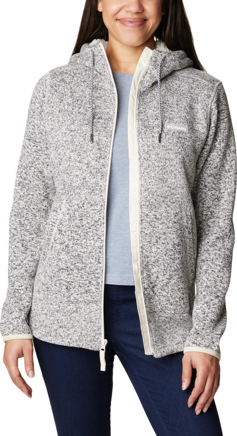 Sweater Weather Sherpa Full Zip - Womens - Chalk Heather 3