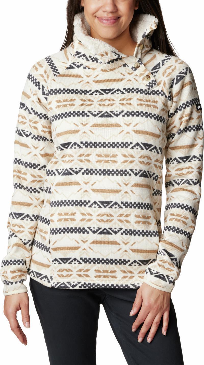 Sweater Weather Sherpa Hybrid Pullover - Womens - Chalk Checkered Peaks 1
