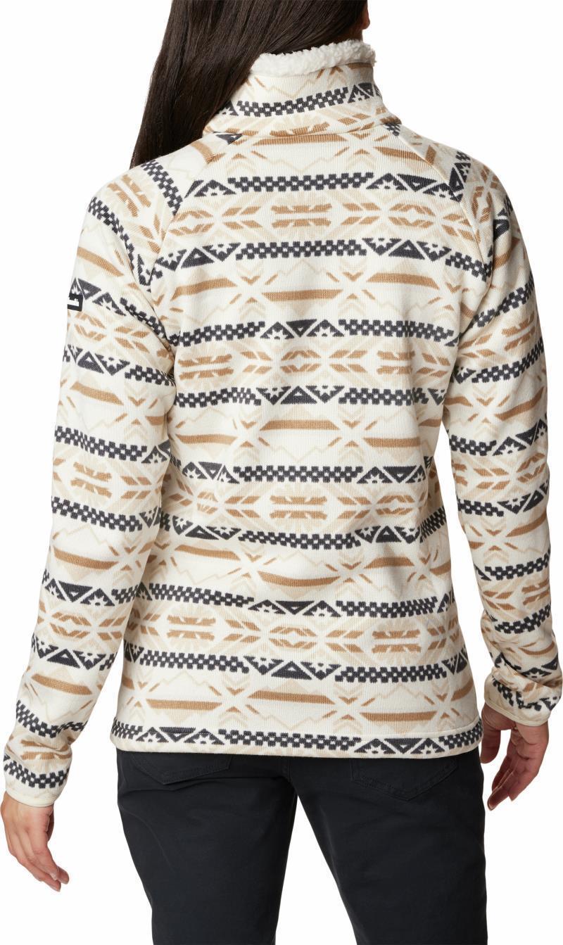 Sweater Weather Sherpa Hybrid Pullover - Womens - Chalk Checkered Peaks 2