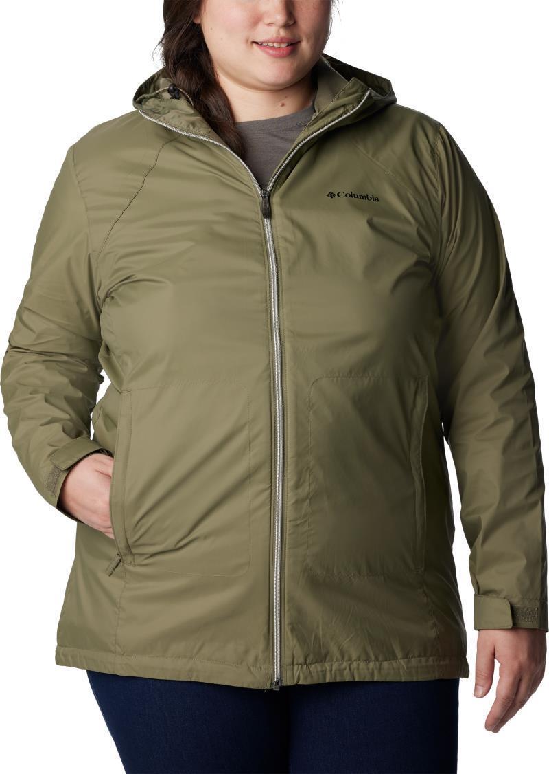 Switchback Lined Long Jacket - Plus - Womens - Stone Green 1