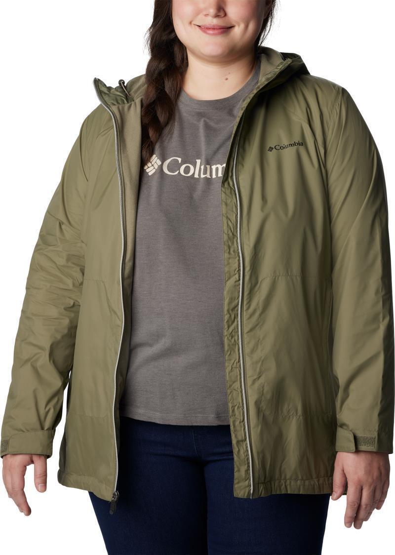 Switchback Lined Long Jacket - Plus - Womens - Stone Green 3