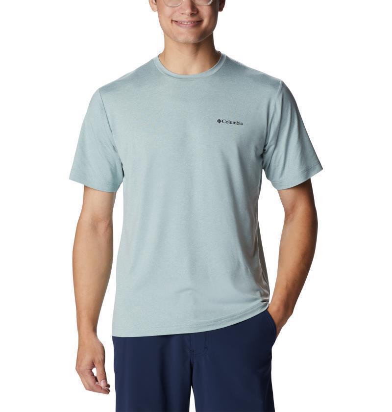 Tech Trail Graphic Tee - Mens - Niagara Heather / Palmscape Tonal Graphic 1