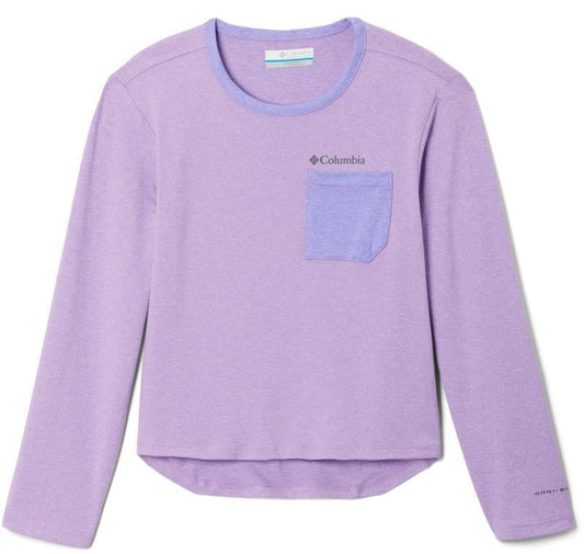 Tech Trail LS Shirt - Youth Girls - Gumdrop / Paisley Purple 1