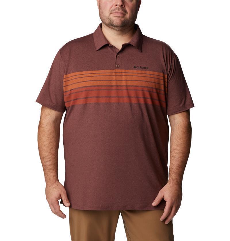 Tech Trail Novelty Polo - Big - Mens - Light Raisin Heather Stripe 1