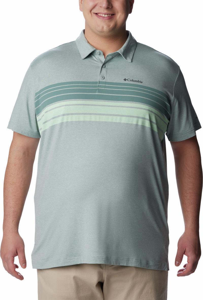Tech Trail Novelty Polo - Big - Mens - Niagara Heather Stripe 1