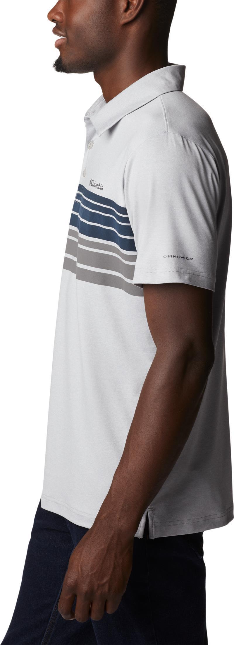 Tech Trail Novelty Polo - Tall - Mens - Columbia Grey Heather Stripe 3