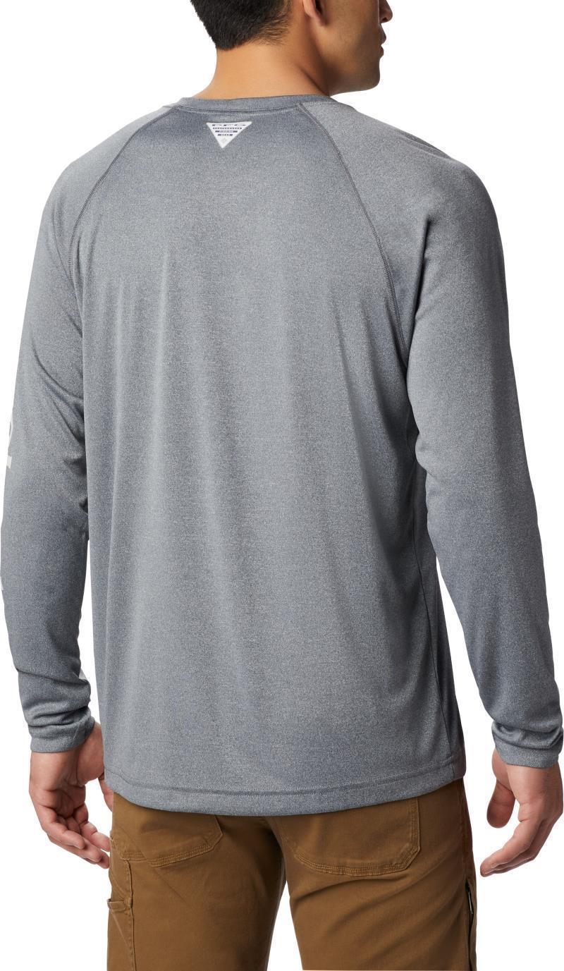 Terminal Tackle Heather LS Shirt - Mens - Charcoal Heather / Cool Grey Logo 3