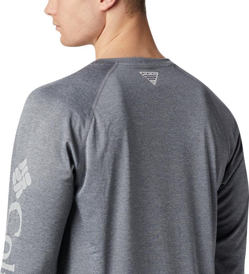 Terminal Tackle Heather LS Shirt - Mens - Charcoal Heather / Cool Grey Logo 5