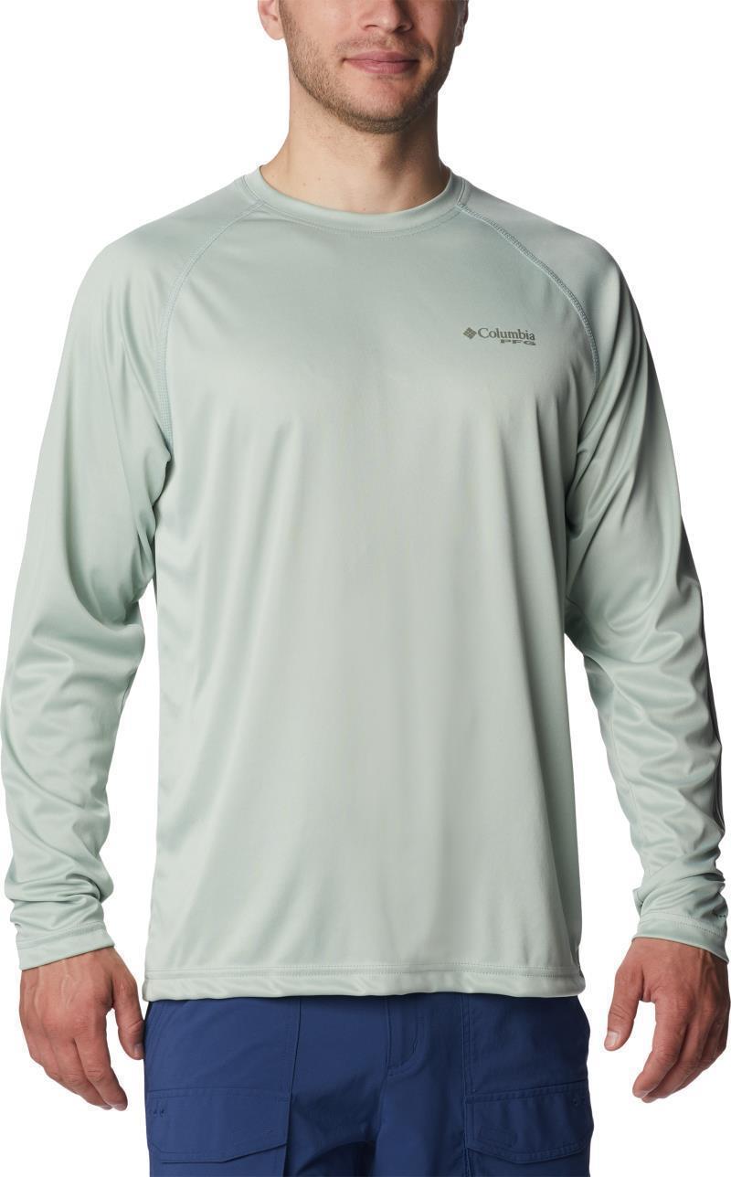Terminal Tackle Heather LS Shirt - Mens - Cool Green Heather / Cypress Logo 1