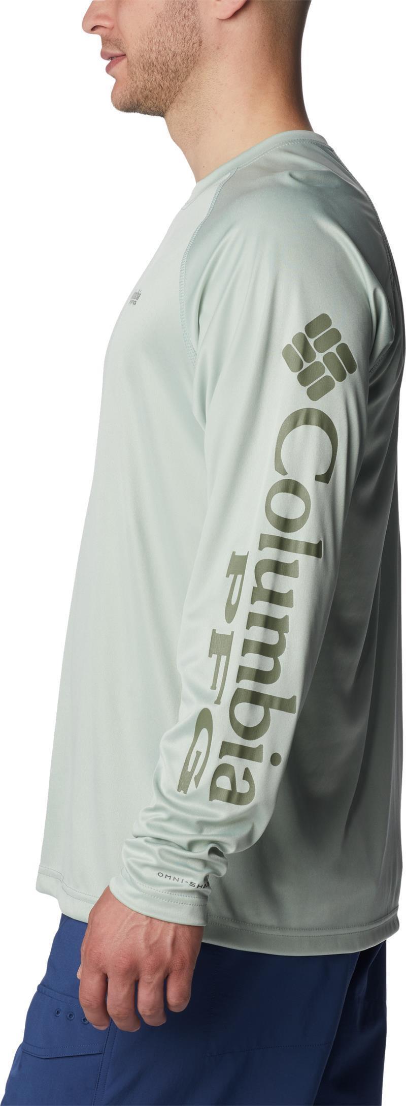 Terminal Tackle Heather LS Shirt - Mens - Cool Green Heather / Cypress Logo 3