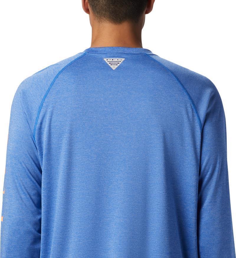 Terminal Tackle Heather LS Shirt - Mens - Vivid Blue Heather / Bright Nectar Logo 5