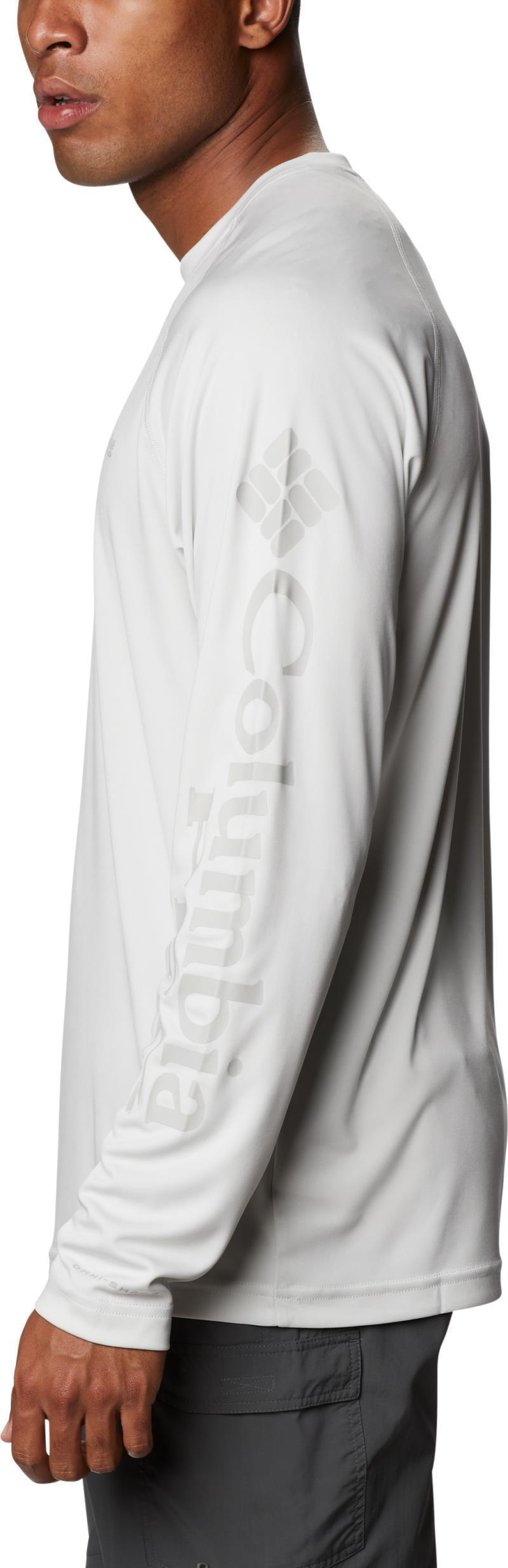 Terminal Tackle Heather LS Shirt - Mens - White Heather / Cool Grey Logo 3