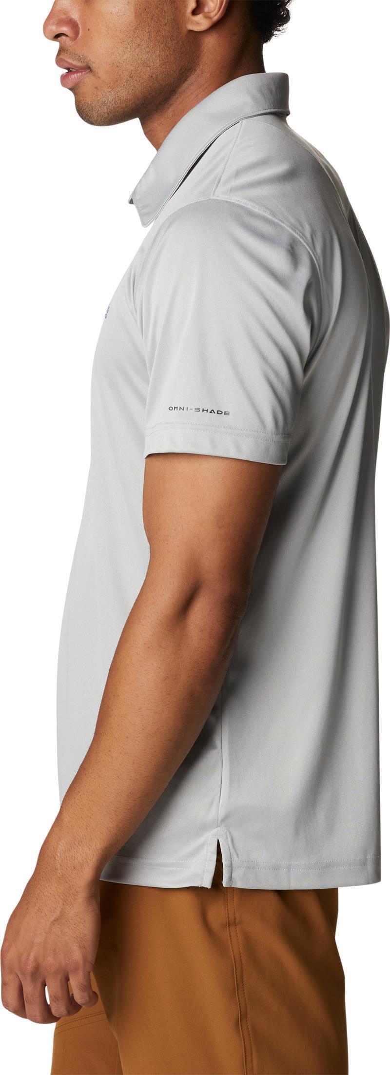 Terminal Tackle Heather Polo - Mens - Cool Grey Heather / Vivid Blue Logo 3