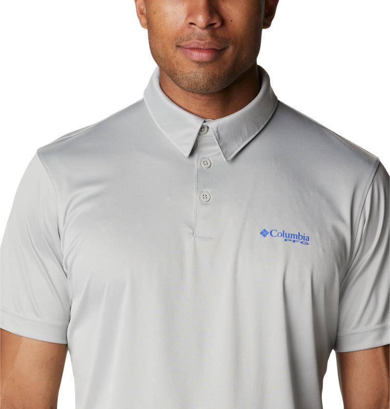 Terminal Tackle Heather Polo - Mens - Cool Grey Heather / Vivid Blue Logo 4