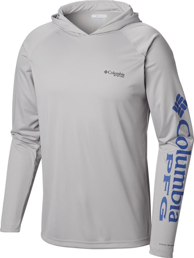Terminal Tackle Hoodie - Mens - Cool Grey / Vivid Blue Logo 1