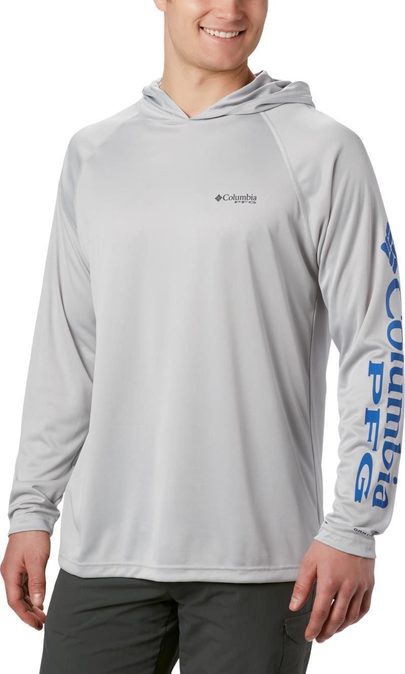Terminal Tackle Hoodie - Mens - Cool Grey / Vivid Blue Logo 2