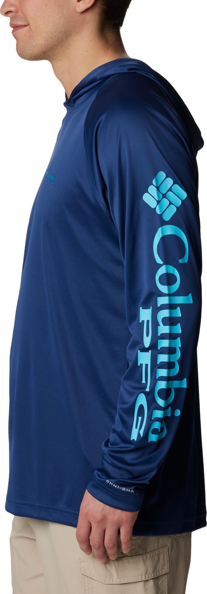 Terminal Tackle Hoodie - Tall - Mens - Carbon / Opal Blue Logo 2