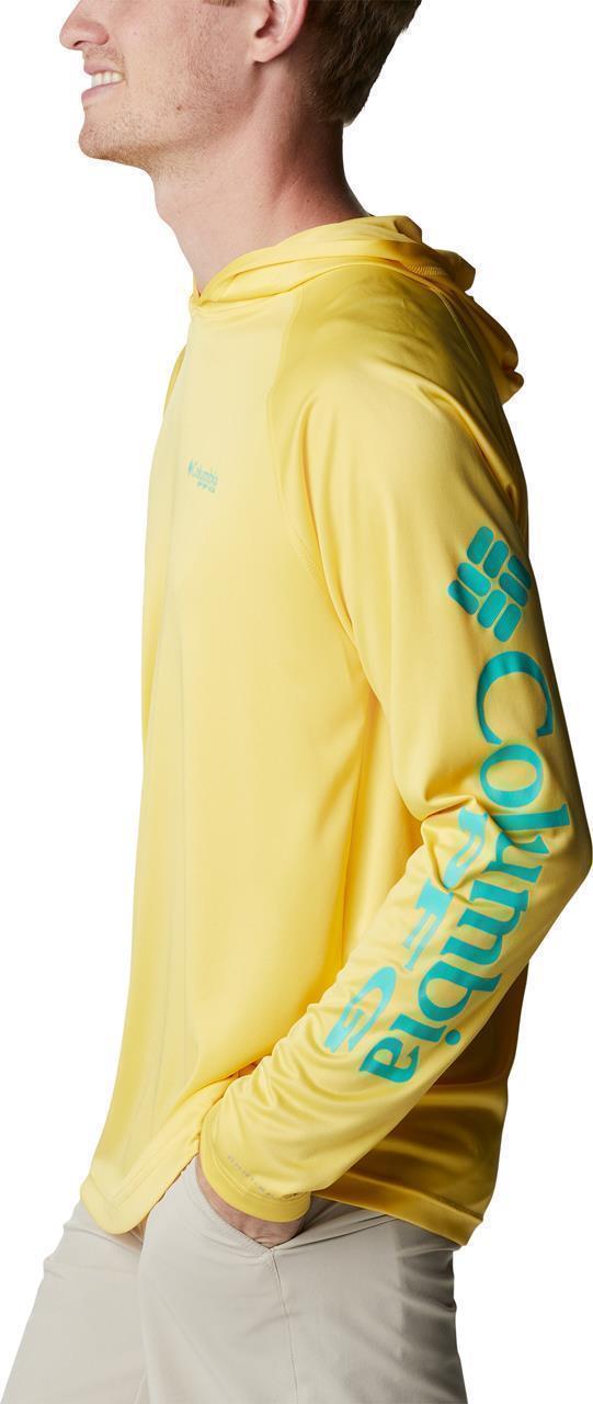 Terminal Tackle Hoodie - Tall - Mens - Sun Glow / Electric Turquoise Logo 3