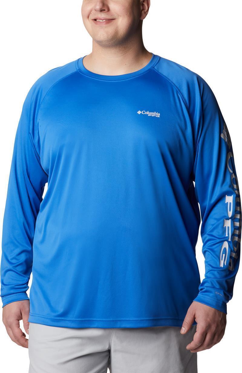 Terminal Tackle LS Shirt, Extended - Mens - Vivid Blue / Cool Grey Logo 1