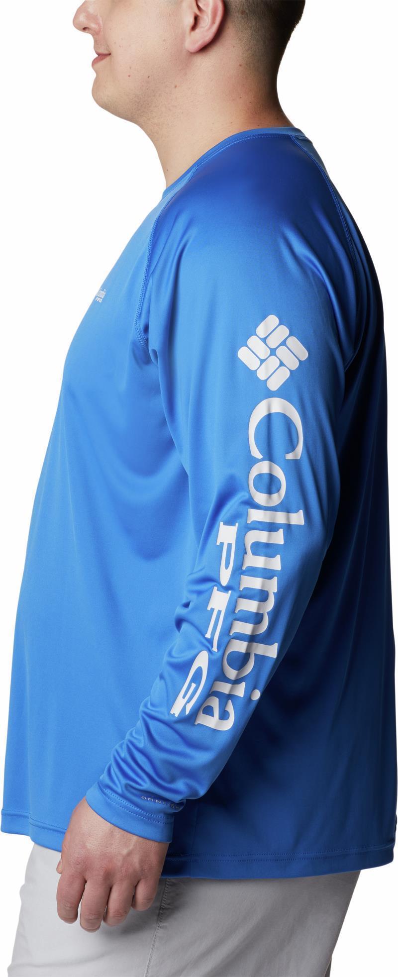 Terminal Tackle LS Shirt, Extended - Mens - Vivid Blue / Cool Grey Logo 8
