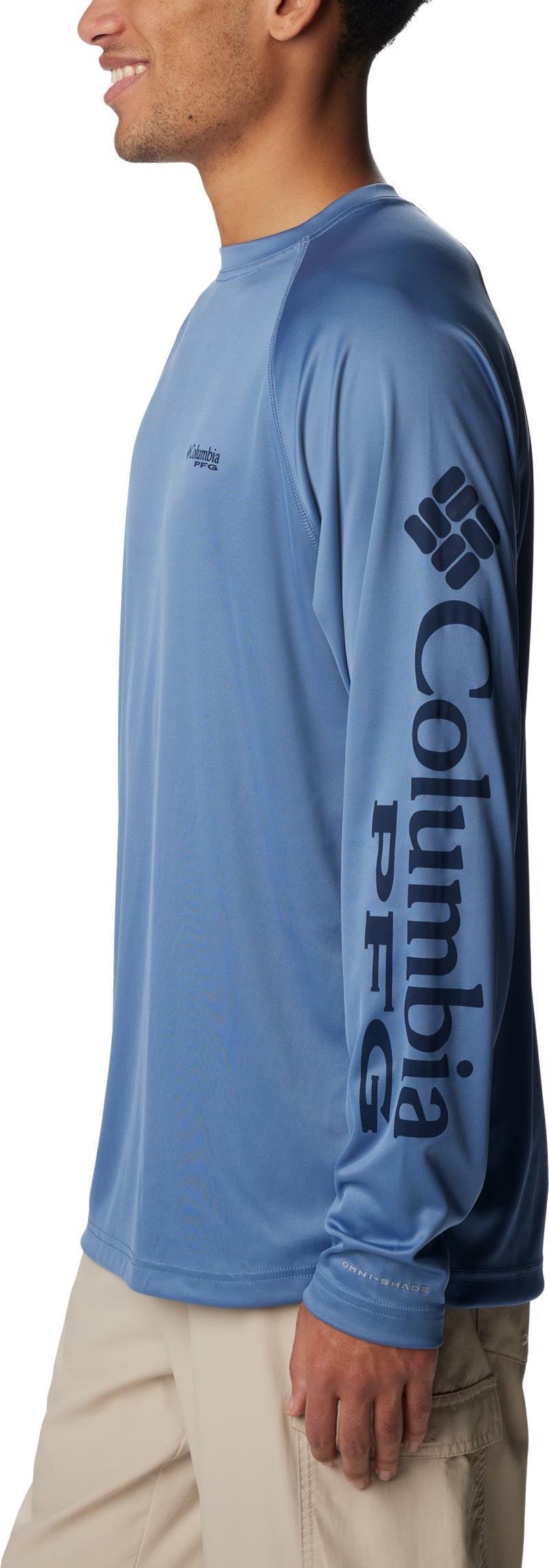 Terminal Tackle LS Shirt, Tall - Mens - Bluestone / Collegiate Navy Logo 2