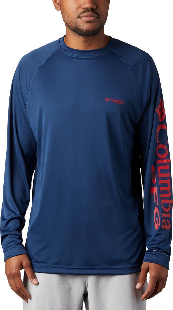 Terminal Tackle LS Shirt, Tall - Mens - Carbon / Red Spark Logo 1
