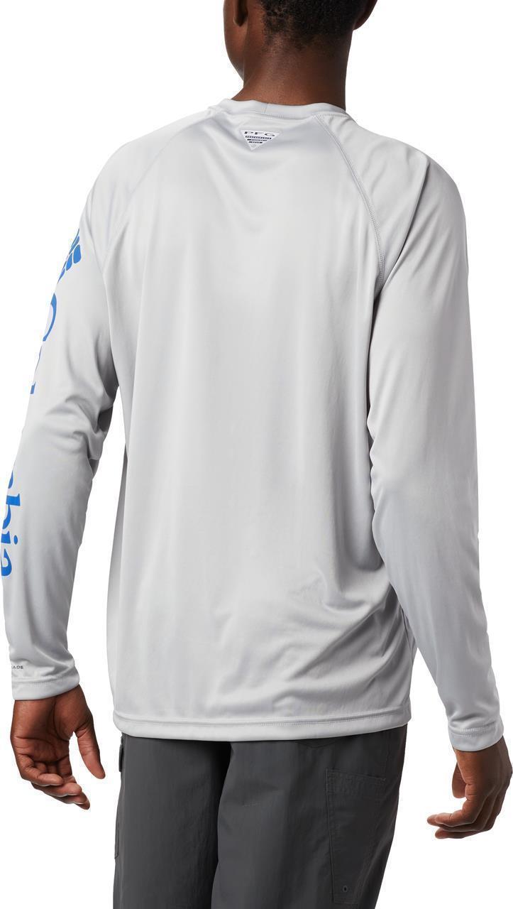 Terminal Tackle LS Shirt, Tall - Mens - Cool Grey / Vivid Blue Logo 5
