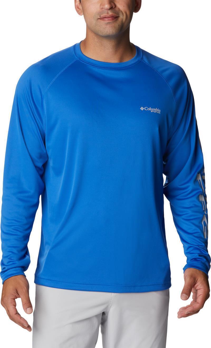 Terminal Tackle LS Shirt, Tall - Mens - Vivid Blue / Cool Grey Logo 1