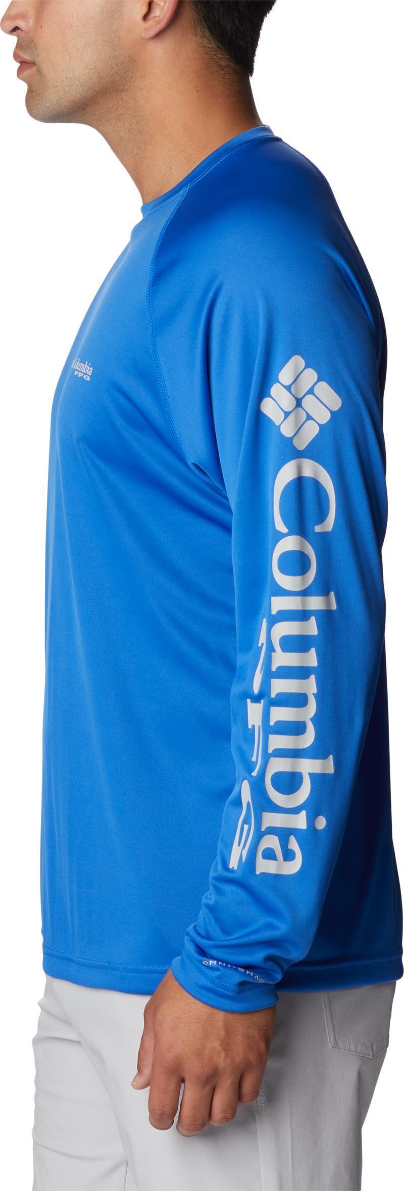 Terminal Tackle LS Shirt, Tall - Mens - Vivid Blue / Cool Grey Logo 2