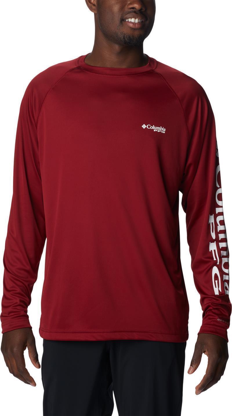 Terminal Tackle LS Shirt - Mens - Beet / White Logo 1