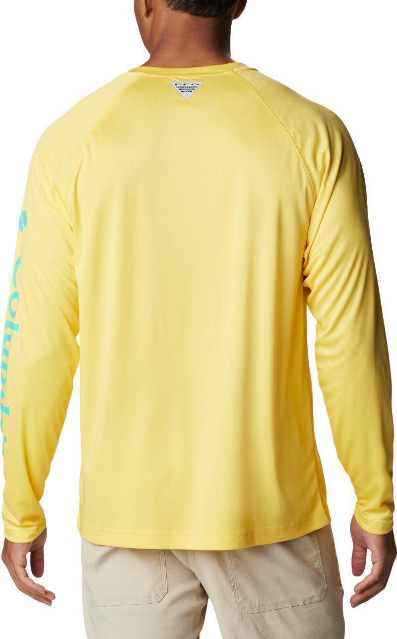 Terminal Tackle LS Shirt - Mens - Sun Glow / Electric Turquoise Logo 2