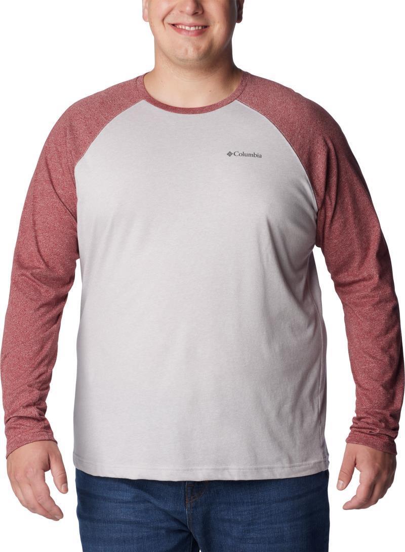 Thistletown Hills Raglan Tee - Big - Mens - Colm Grey Heather / Red Jasper Heather 1