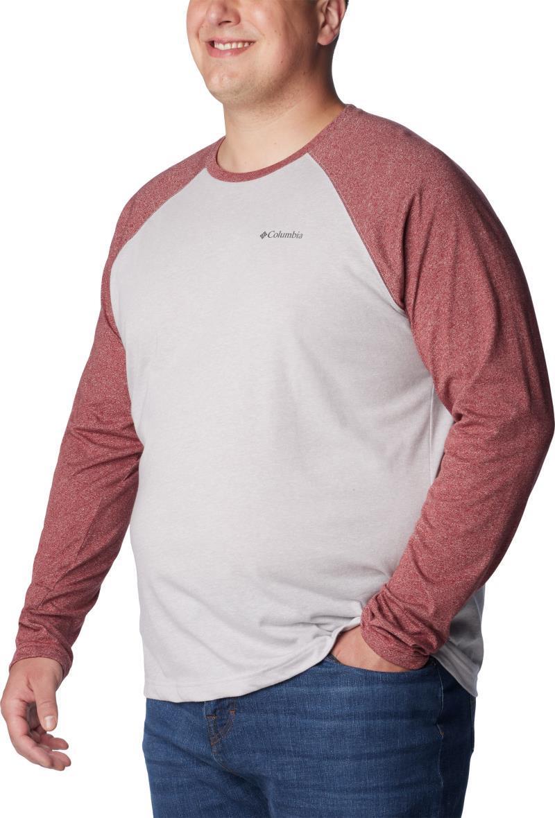 Thistletown Hills Raglan Tee - Big - Mens - Colm Grey Heather / Red Jasper Heather 3
