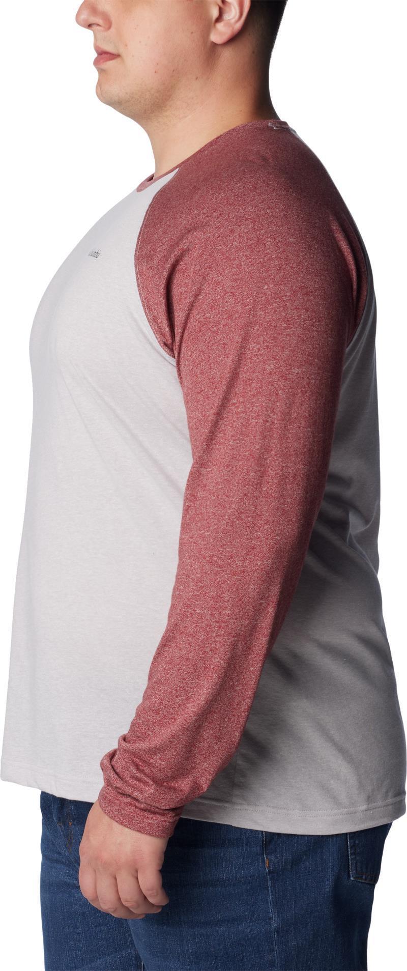 Thistletown Hills Raglan Tee - Big - Mens - Colm Grey Heather / Red Jasper Heather 4