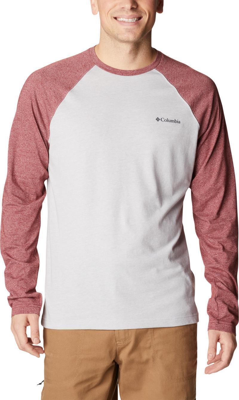 Thistletown Hills Raglan Tee - Tall - Mens - Colm Grey Heather / Red Jasper Heather 1
