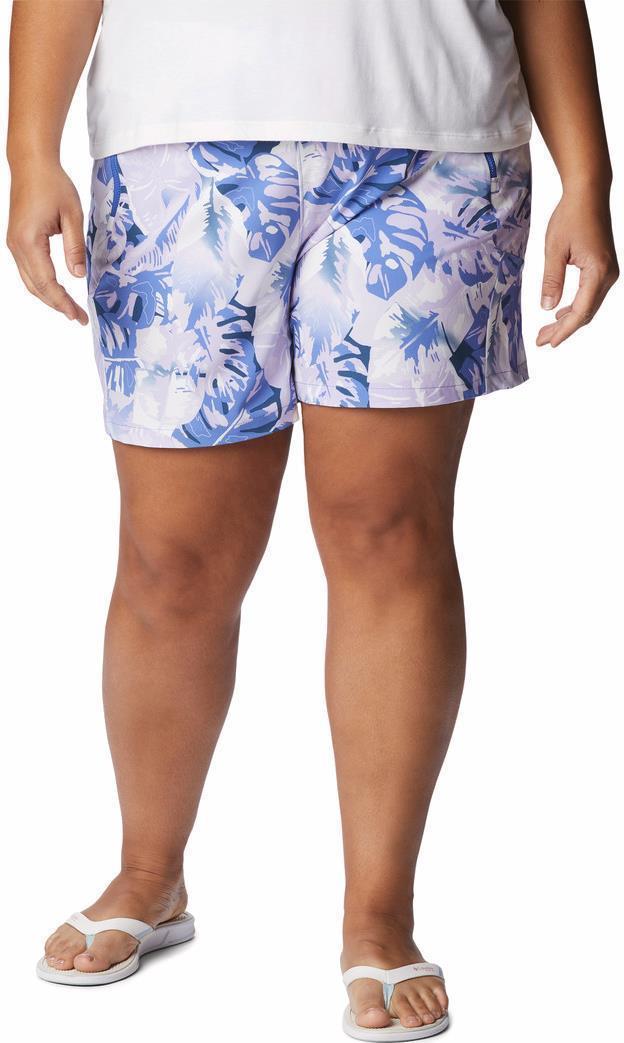 Tidal II Shorts, 5" Inseam - Plus - Womens - Violet Sea Philo Palms 1